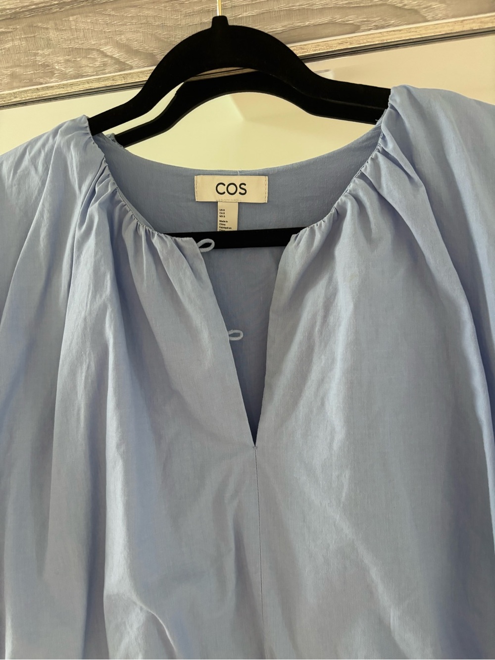 COS Pale Blue Tiered Short Sleeve Dress - Picture 2 of 4